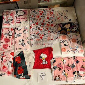 15 pc upcycled snoopy scrap fabric - bundle 3